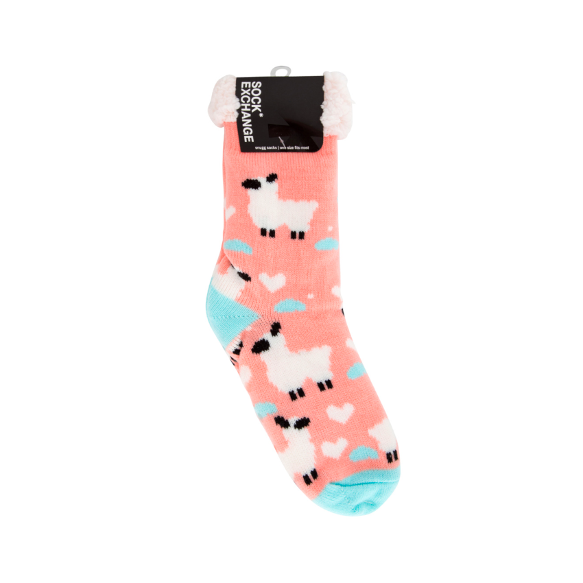 Sock Exchange Snugg Llama Design Socks - Light Pink