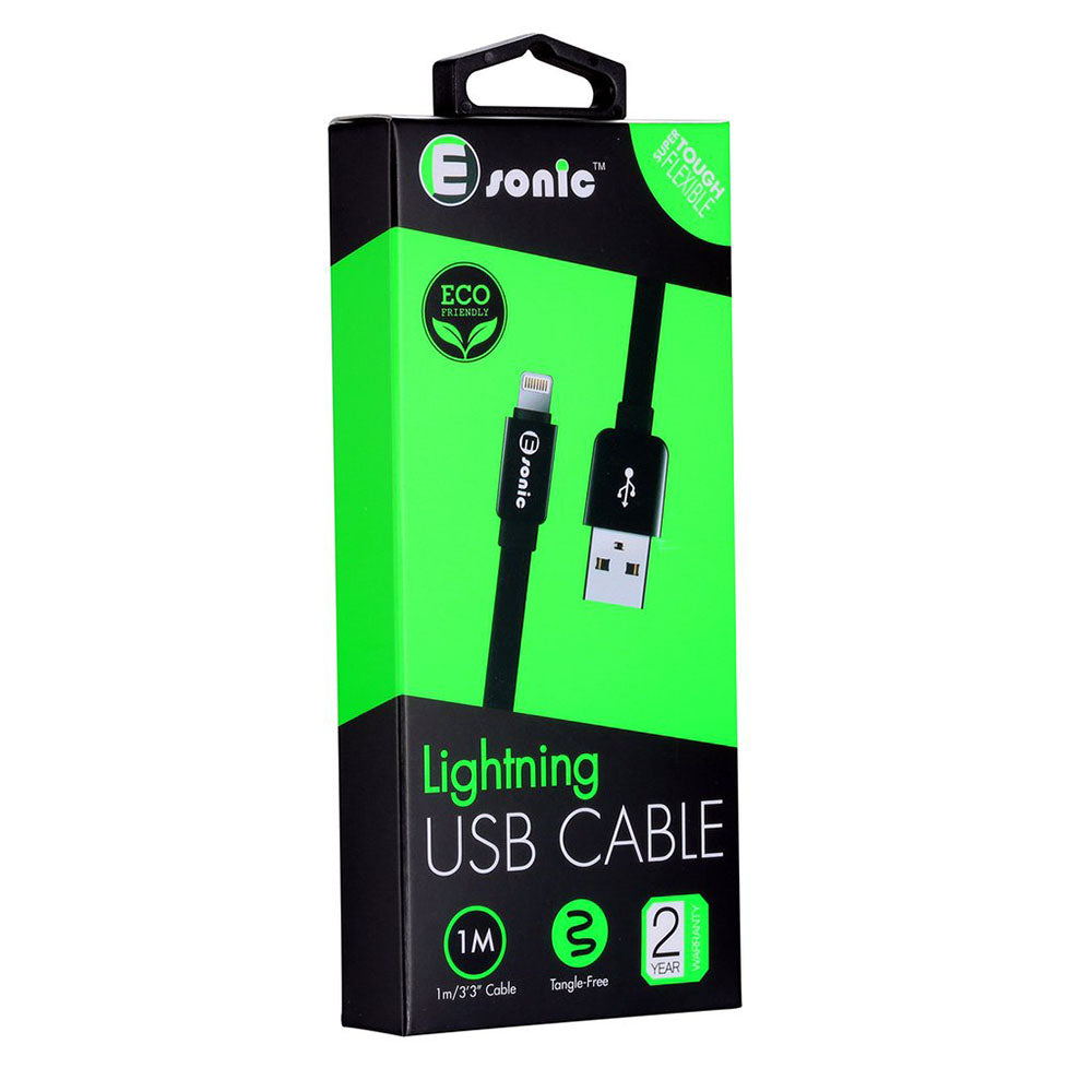 Esonic Eco Friendly Lightning USB Cable for iPhone/iPad - 1m (Black)