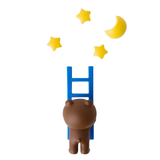 Line Friends Brown Star & Moon Magnet Set