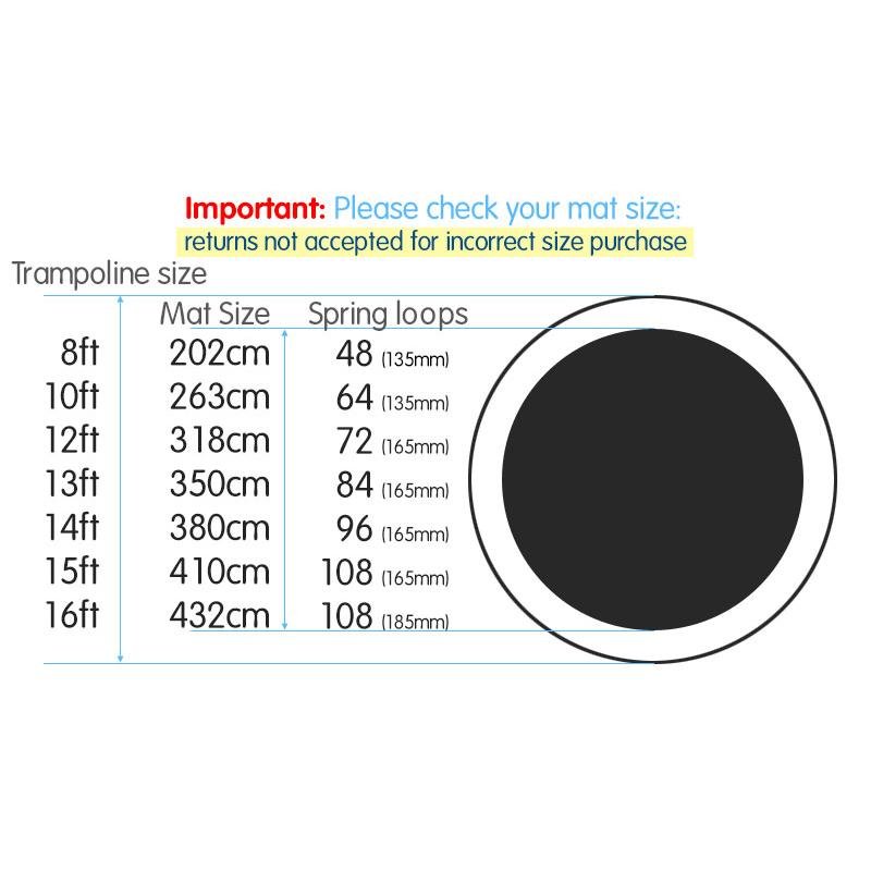 New 14ft Replacement Trampoline Mat Jumping Round Outdoor Spring Loops