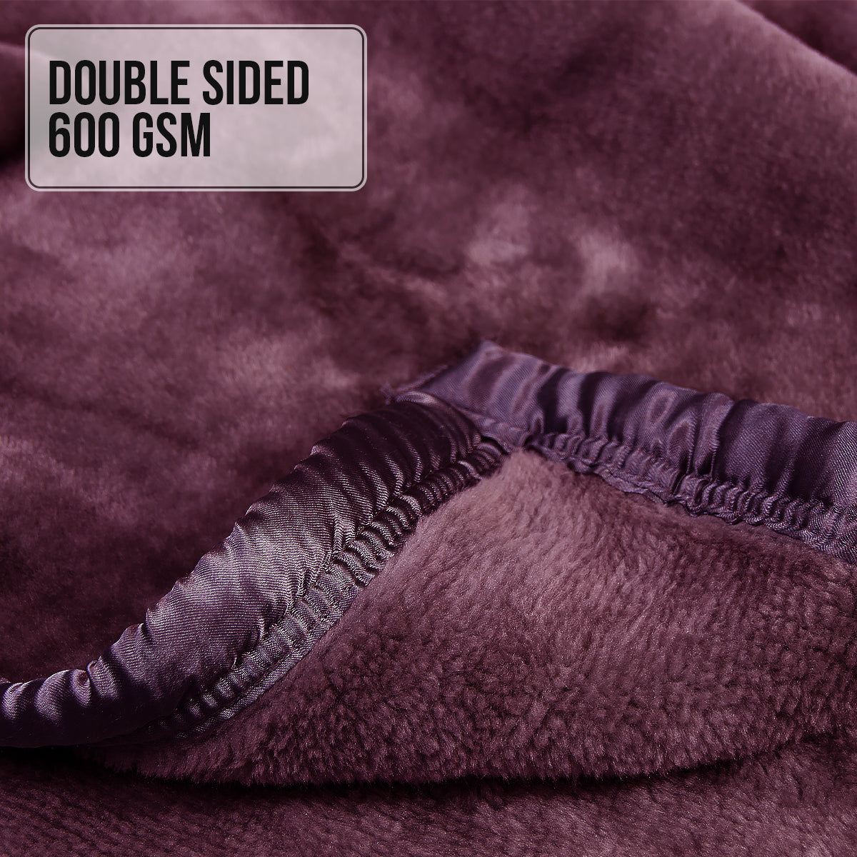 Laura Hill 600GSM Large Double-Sided Faux Mink Blanket - Purple