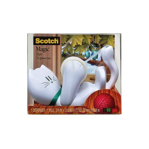 Scotch Novelty Cat Tape Dispenser with 6 Scotch Magic Tape Rolls