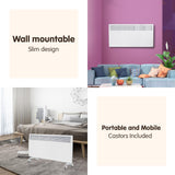 Levante NDM-24WT 2400W Electric Panel Heater Wifi Thermostat Castors