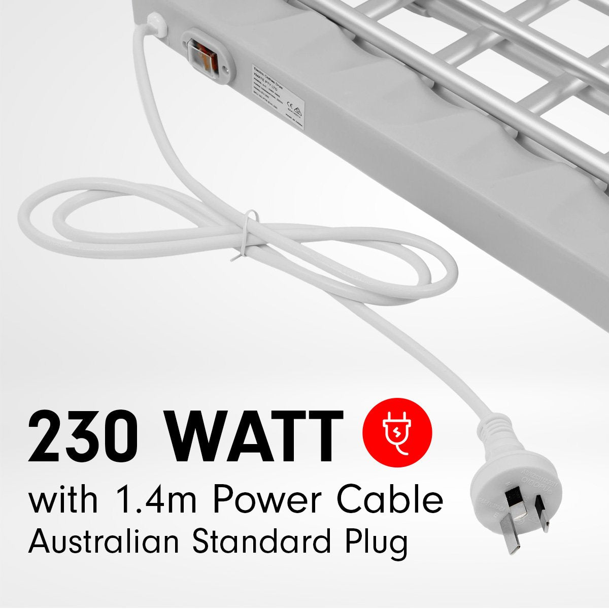 Pronti Heated Towel Clothes Rack Dryer Bathroom Air Warmer 230W