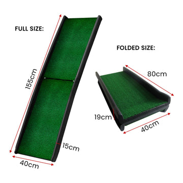 Furtastic Foldable Plastic Dog Ramp with Synthetic Grass