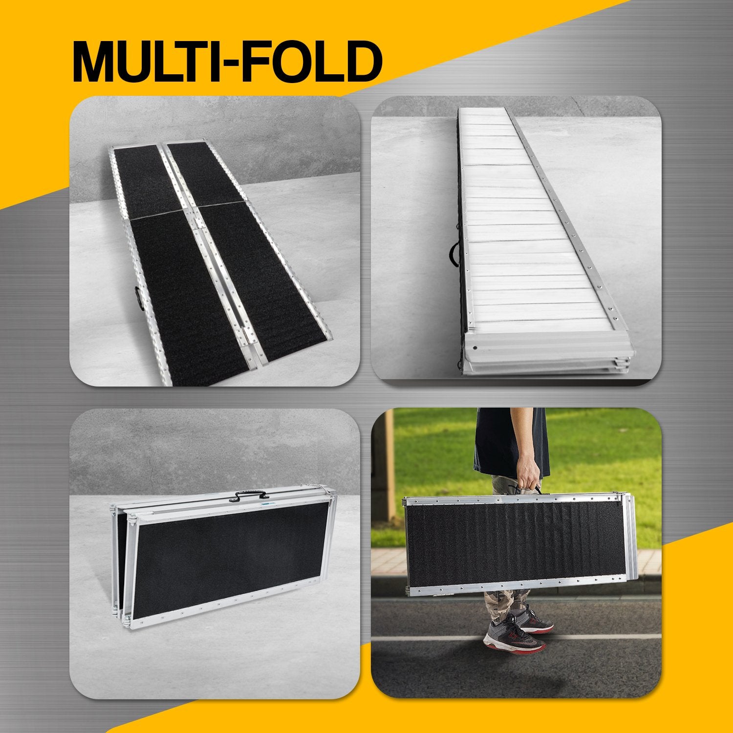 Aluminium Portable Wheelchair Ramp High-Grip R03  5ft