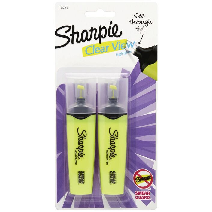 3 Pack x Sharpie Clear View Highlighters 2pc