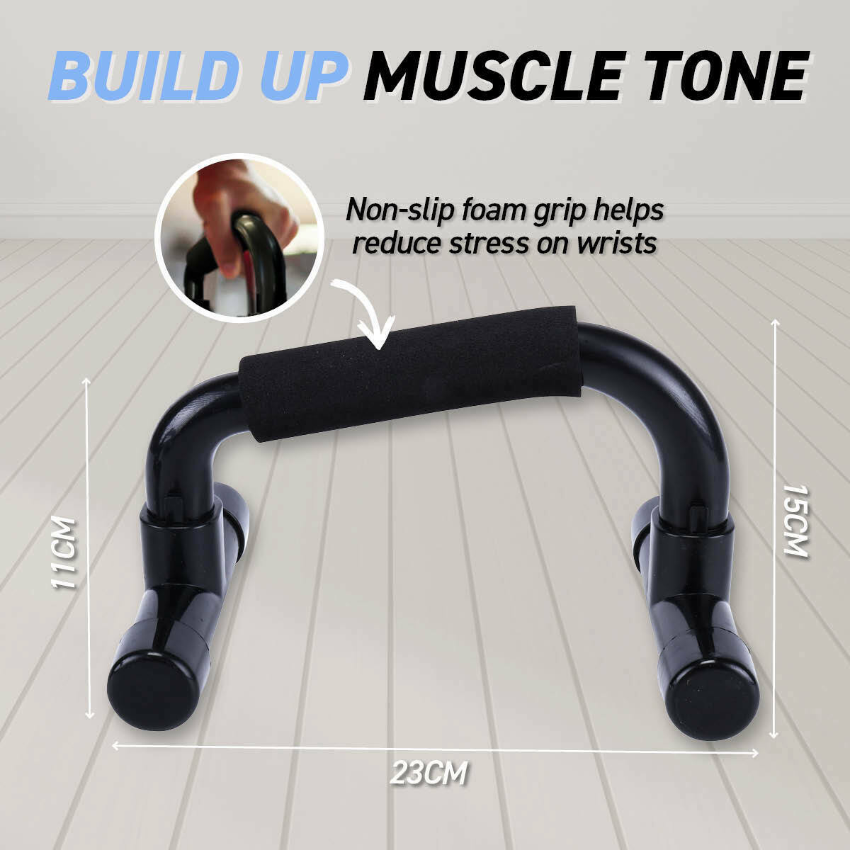 Sas Sports Non Slip Foam Grip Push Up Bars