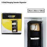 6 Shelf Jumper Organiser - Black