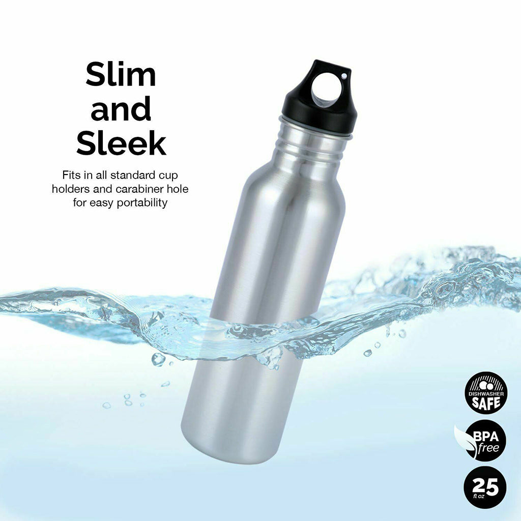 Stainless Steel Drink Bottle 750ml Twin Pack