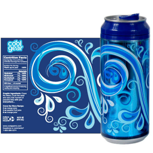 Cool Gear Double Wall Can Drink Bottle With Straw - 473ml