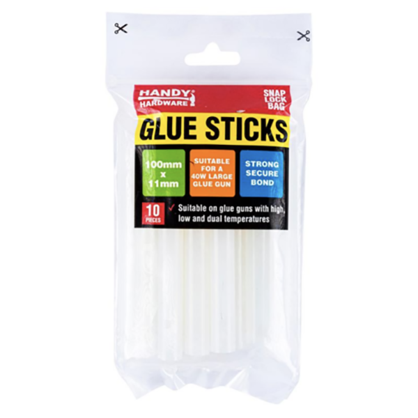 Handy Hardware Glue Sticks 100mm x 11mm - 10 Pack