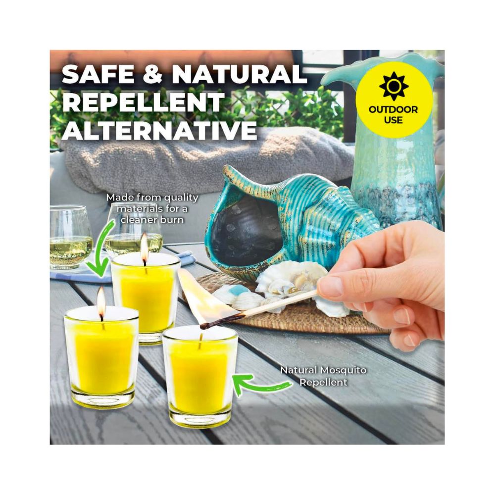 2 Pack x Garden Greens Citronella Scented Tealight Candles In Glass Holders 10g 5pc