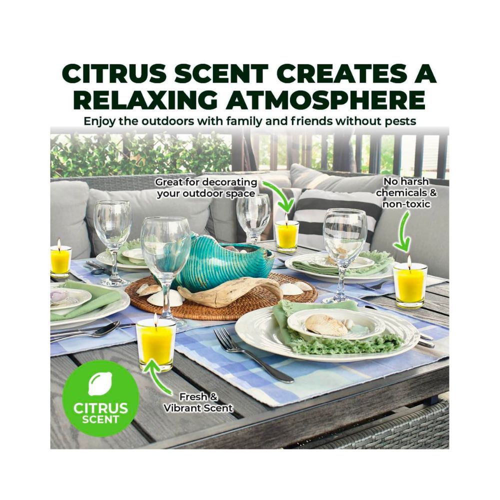 2 Pack x Garden Greens Citronella Scented Tealight Candles In Glass Holders 10g 5pc