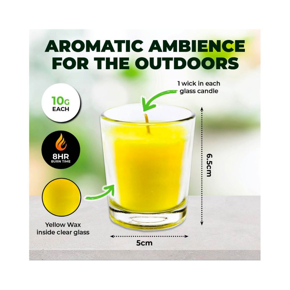 2 Pack x Garden Greens Citronella Scented Tealight Candles In Glass Holders 10g 5pc