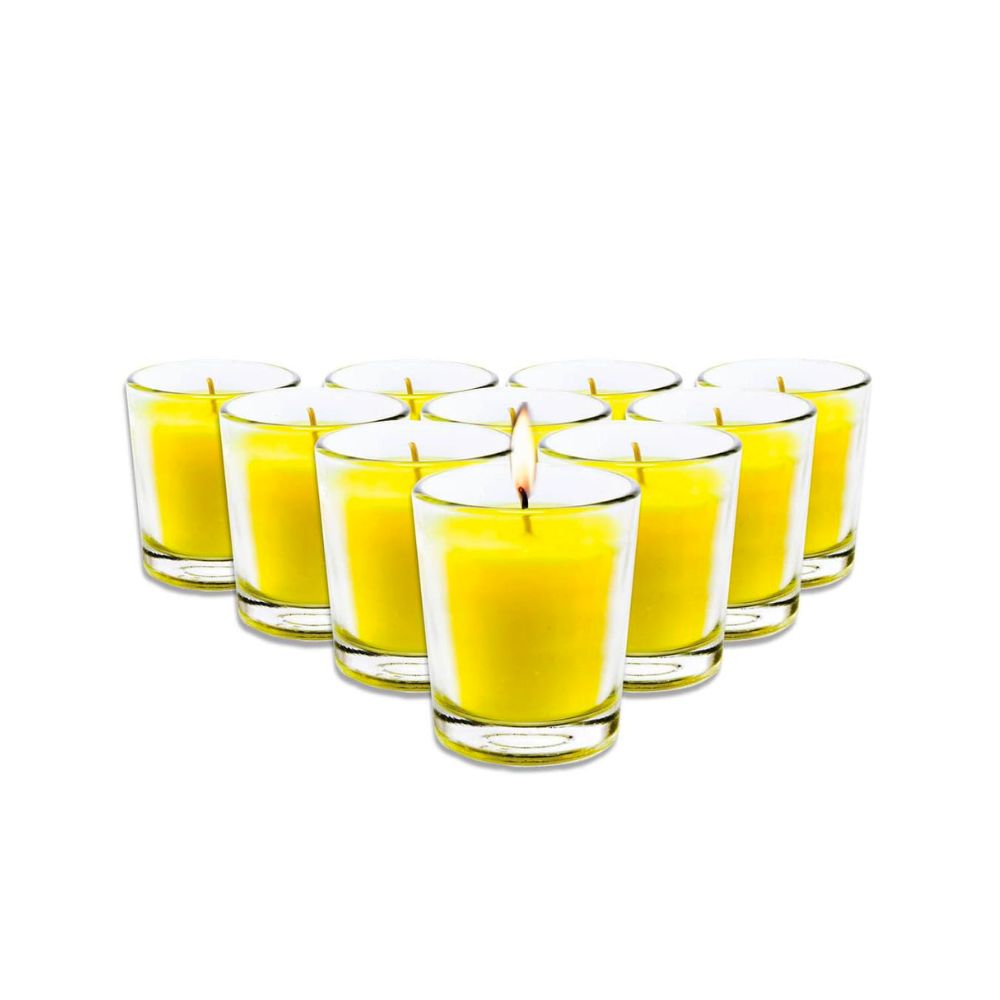 2 Pack x Garden Greens Citronella Scented Tealight Candles In Glass Holders 10g 5pc