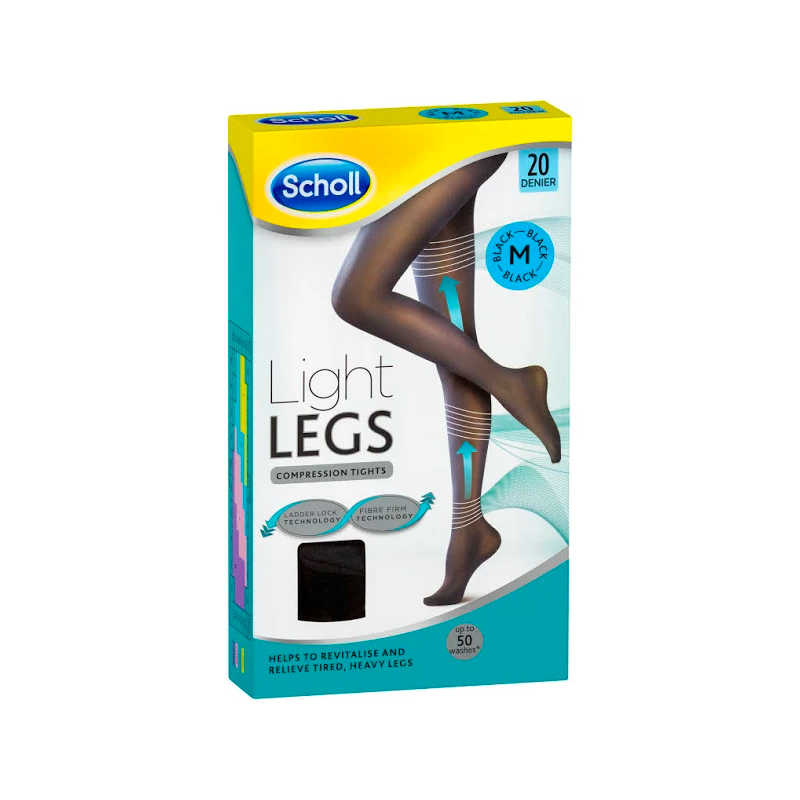 Scholl Light Legs 20 Denier Compression Tights - Black