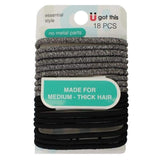4 x Scunci Essential Style Hair Tie For Medium-Thick Hair - 18pk
