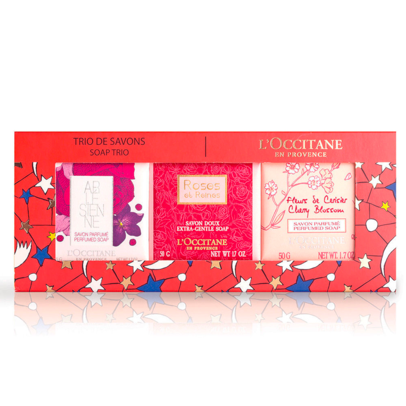 L'Occitane Christmas Floral Soap Trio Gift Set