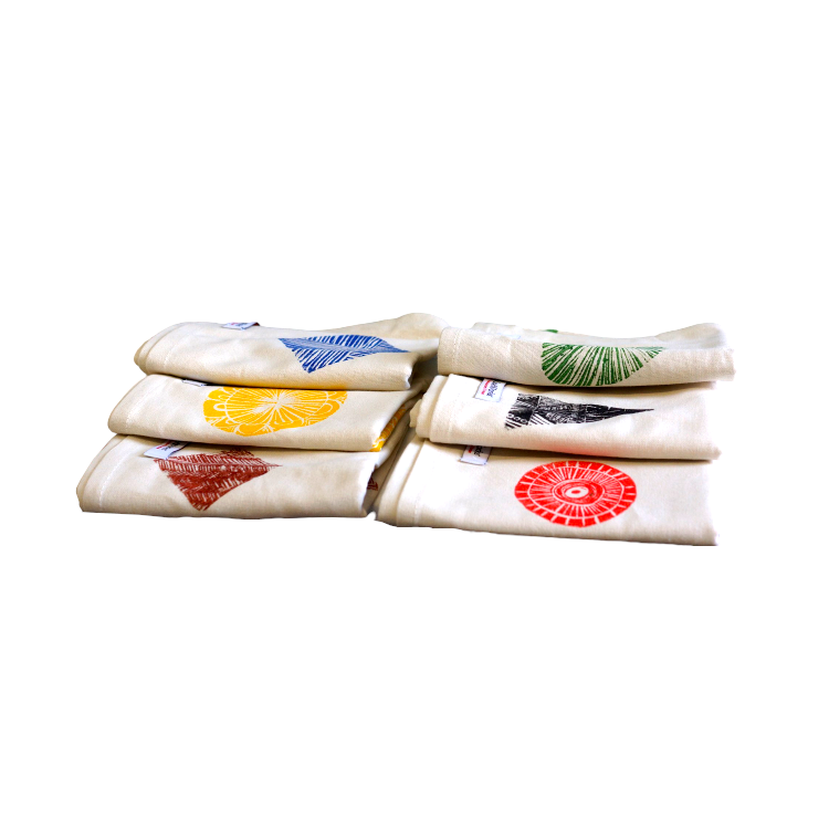Hand Stamped Tea Towels