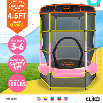Kahuna Mini 4.5 ft Trampoline Yellow Pink