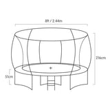 Kahuna 8ft Springless Trampoline with Basketball Set
