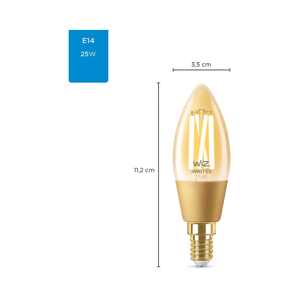 WiZ 4.9W 370lm C355 E14 Vintage Smart Bulb Warm White