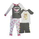 Justice League: Wonder Women Girl's 4-Piece Sleepwear Set