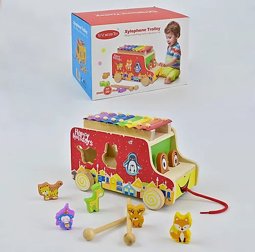 ViVi Wood Toy Xylophone Trolley