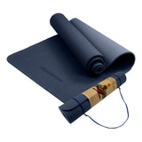 Powertrain Eco-Friendly TPE Yoga Pilates Exercise Mat 6mm - Dark Blue