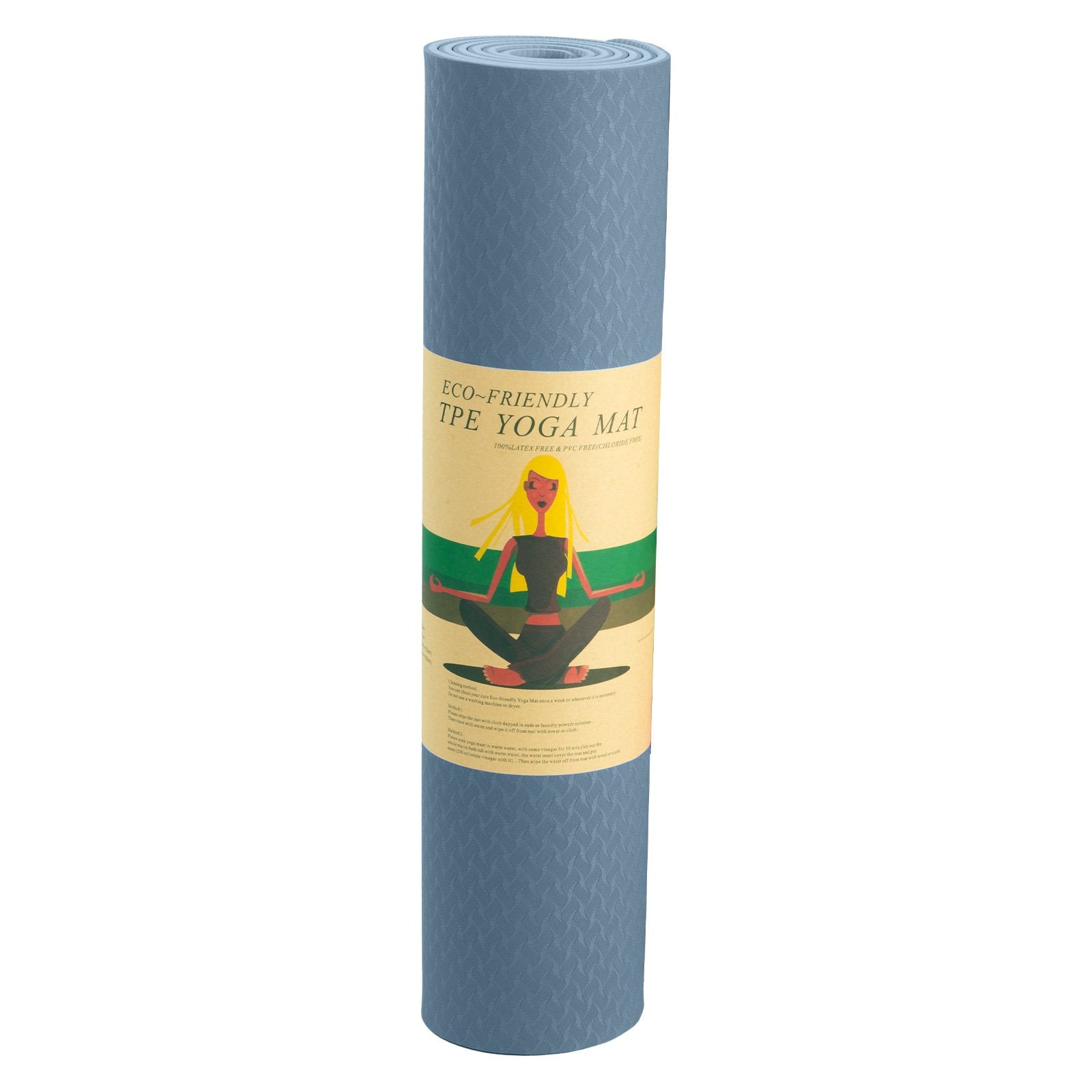 Powertrain Eco-Friendly TPE Yoga Pilates Exercise Mat 6mm - Sky Blue