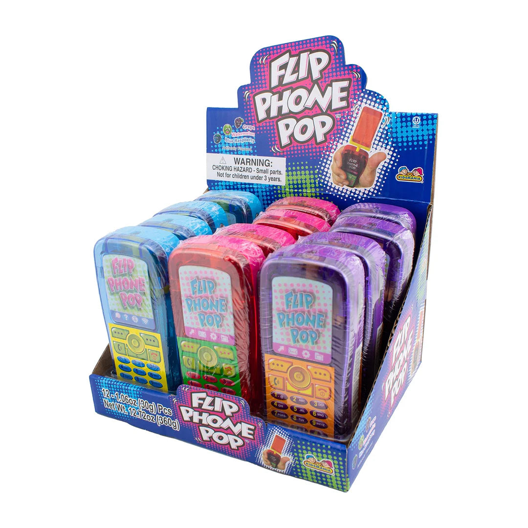 12 x Kidsmania Flip Phone Pop 28g