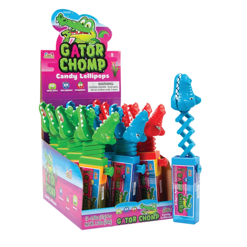 12 x Kidsmania Gator Chomp lollipop 17g