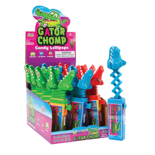 12 x Kidsmania Gator Chomp lollipop 17g