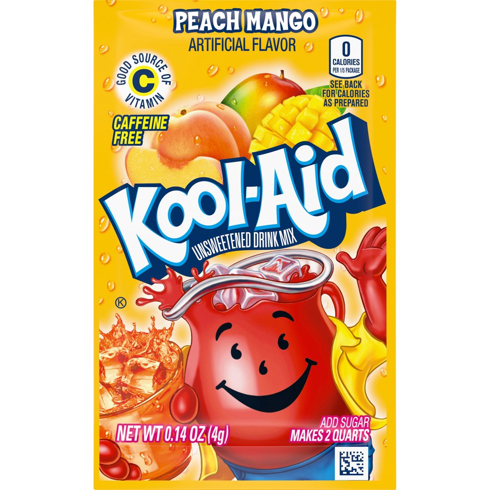 48 x Kraft Kool-Aid Unsweetened Peach Mango 4g