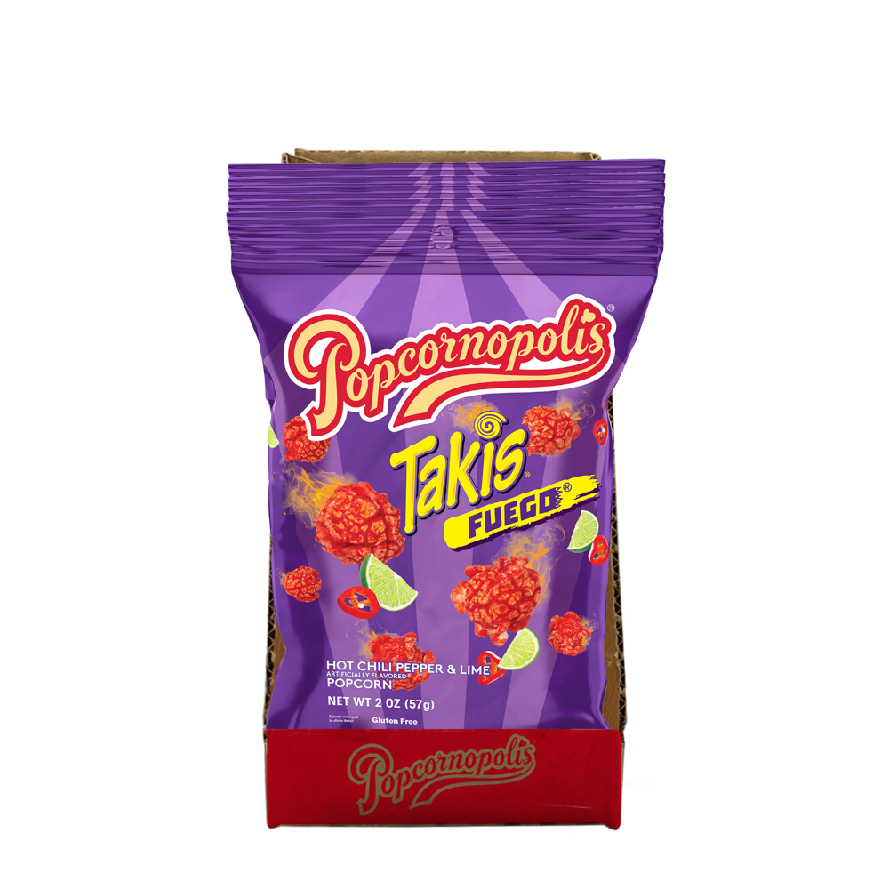 5 x Popcornopolis Takis Fuego(Hot Chili Pepper&Lime) Popcorn 57g