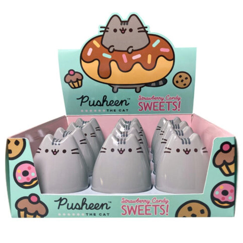 12 x Pusheen The Cat Strawberry Candy Tin 42g