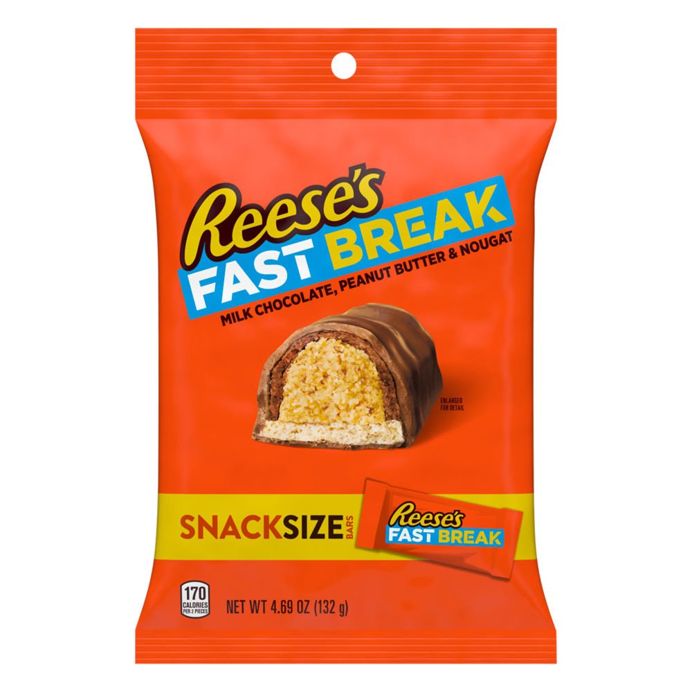 9 x Reese's Fast Break Snack Size Peg Bag 133g