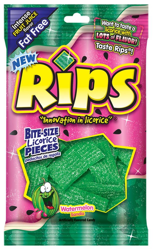 12 x Rips Bite-Size Pieces Peg Bag Watermelon 113g