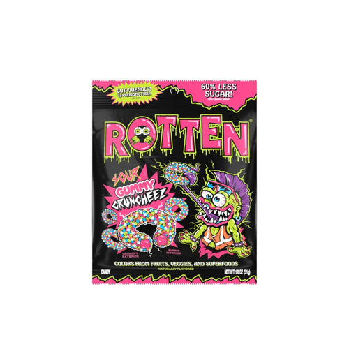 8 x Rotten Sour Gummy Cruncheez, 51g