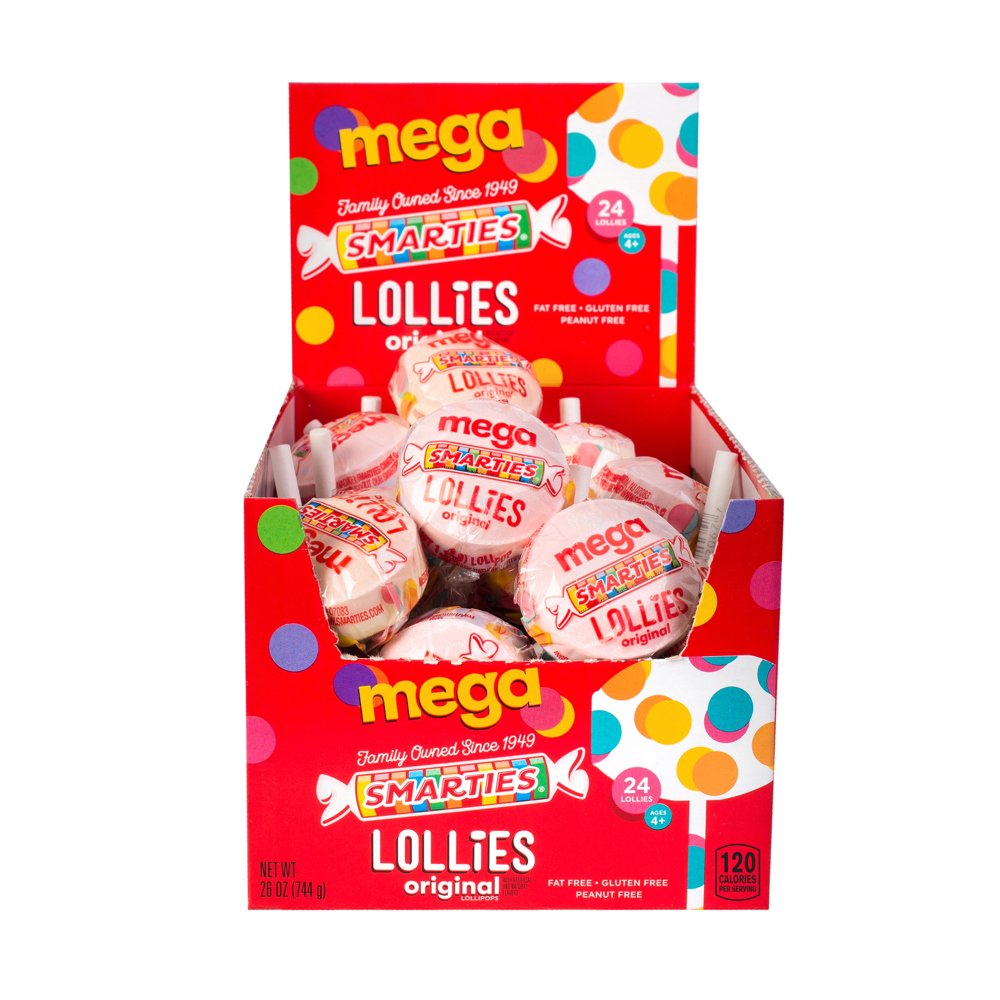 24 x Smarties Mega Lollies Original Lollipop