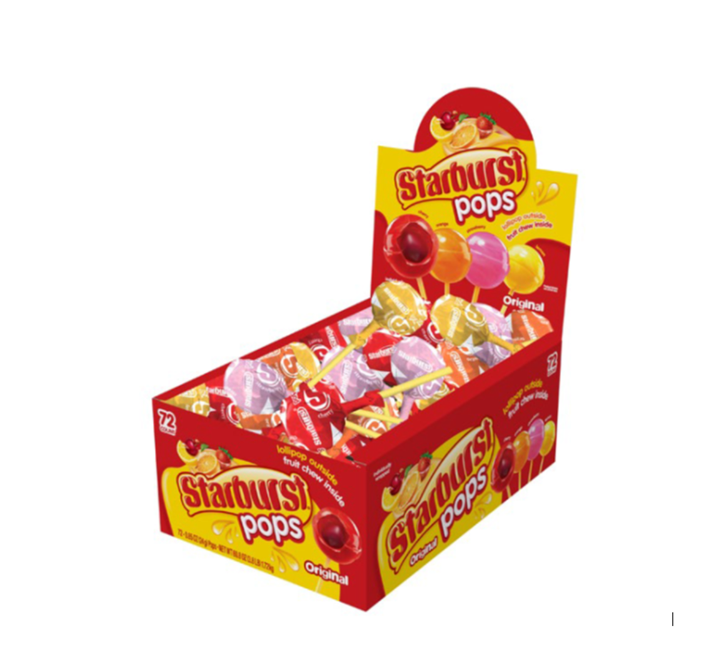 72 x Spangler Starburst Pops 24g