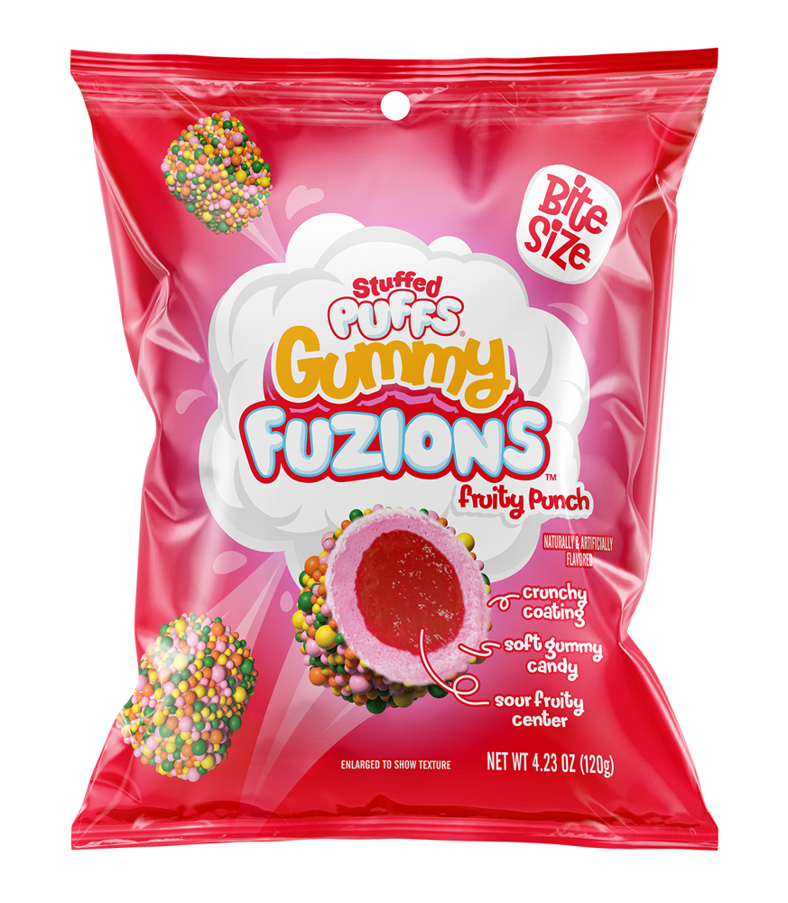 8 x Stuffed Puffs Gummy Fuzions Fruity Punch 120g