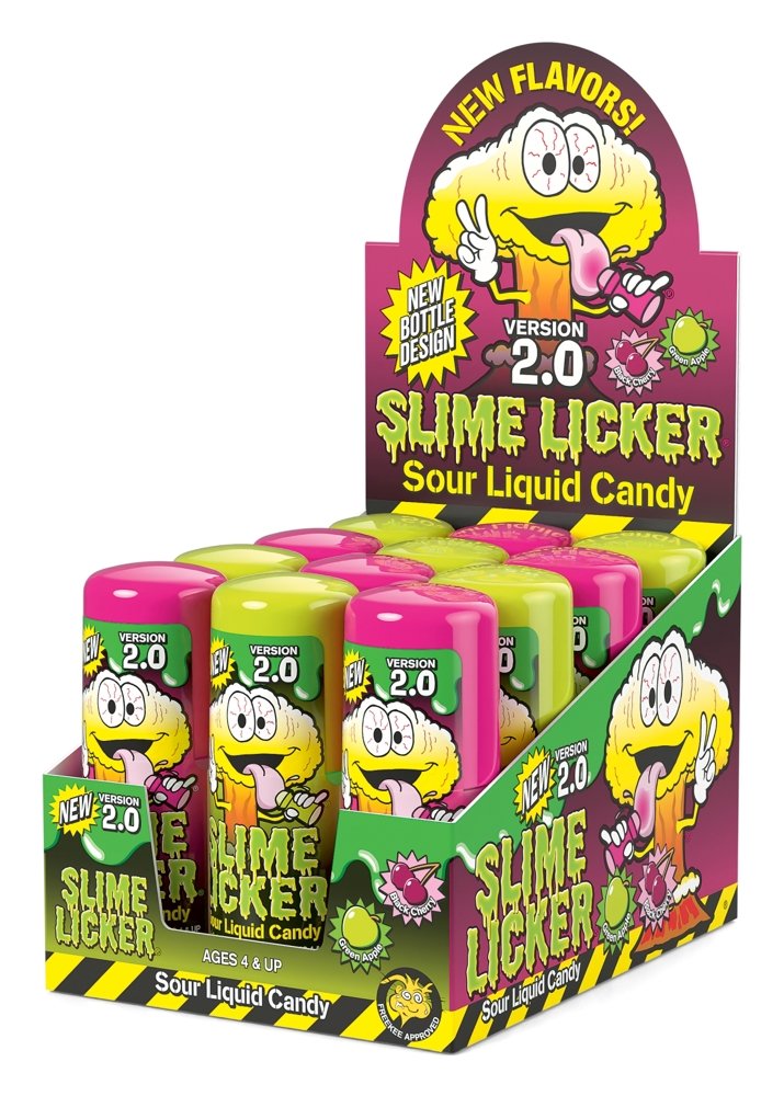 12 x Toxic Waste Slime Licker 2.0 Green Apple & Black Cherry 57g