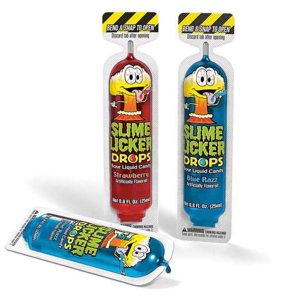30 x Toxic Waste Slime Licker Drops Blue Razz & Straw 23g