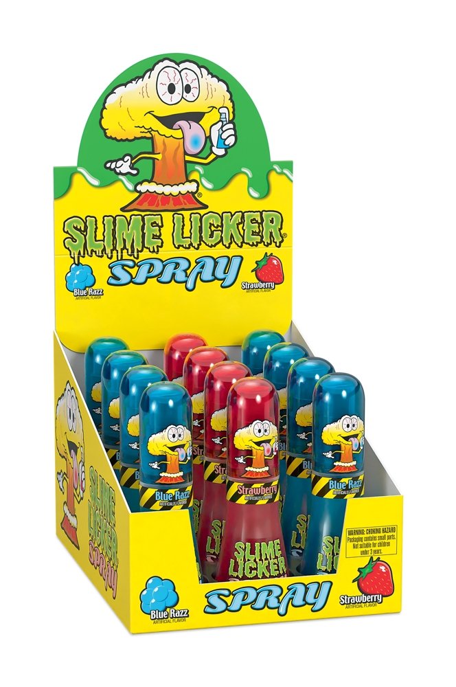 12 x Toxic Waste Slime Licker Spray Liquid Candy Blue Razz and Strawberry 27g