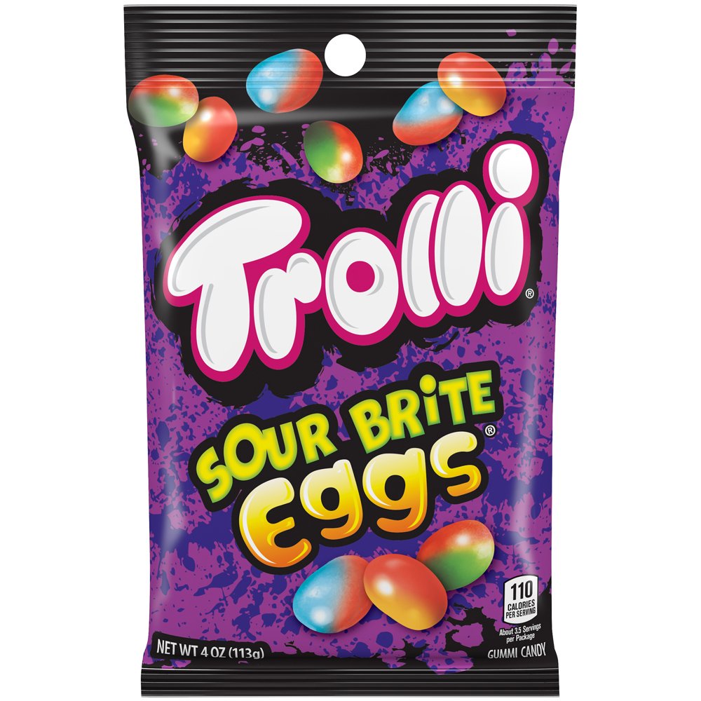 12 x Trolli Peg Bag Sour Brite Crawler Eggs 113g