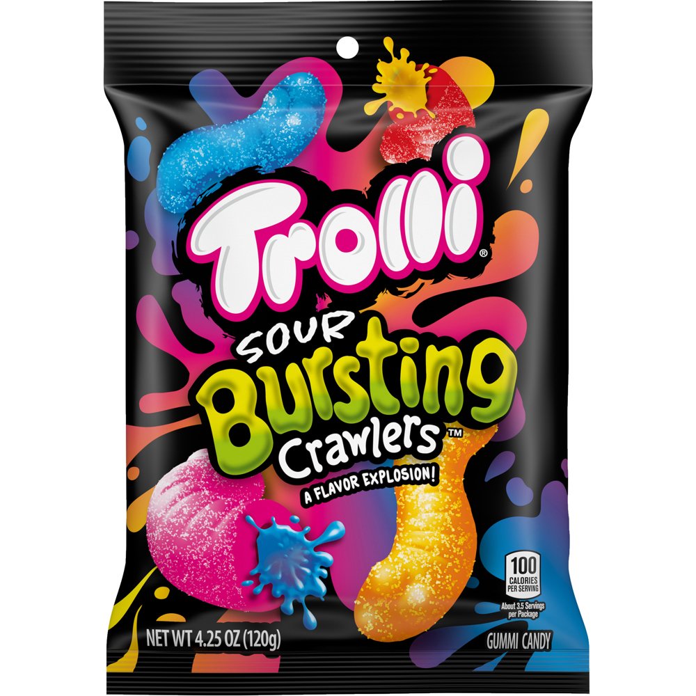 12 x Trolli Peg Bag Sour Bursting Crawlers 120g