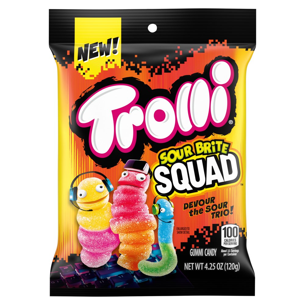 12 x Trolli Sour Brite Squad 709g Peg Bag
