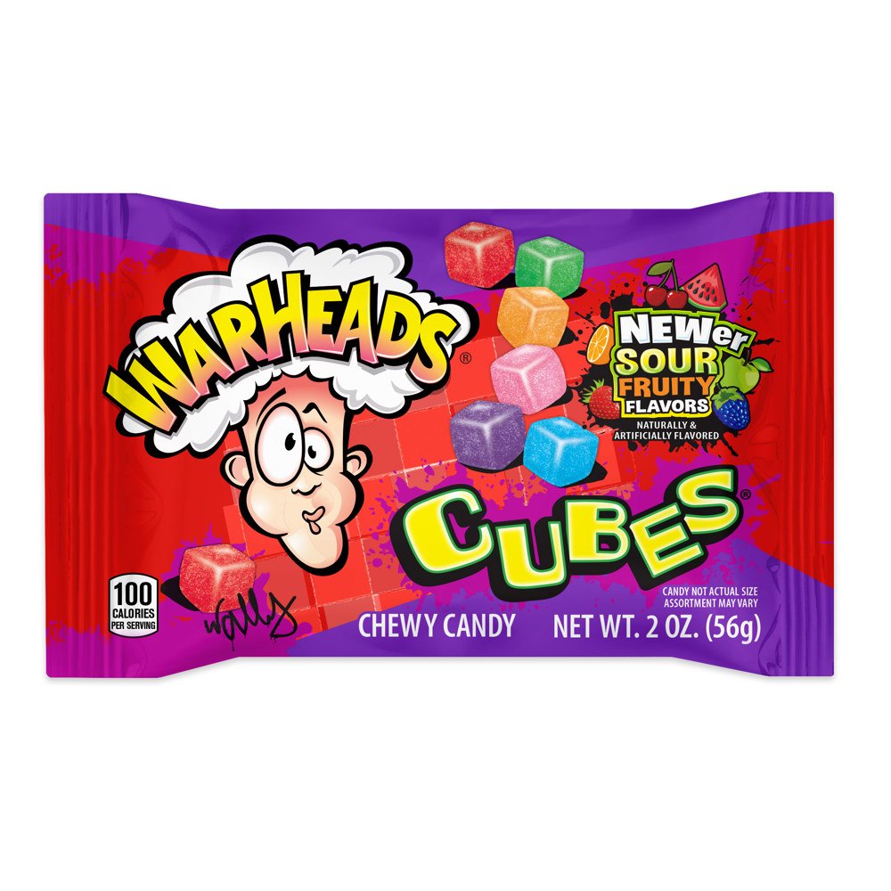 15 x Warheads Sour Chewy Cubes 56g